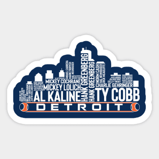 Detroit Baseball Team All Time Legends, Detroit City Skyline Sticker